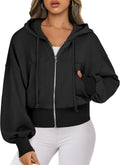 ANRABESS Women's Zip Up Cropped Hoodies - Casual Spring/Summer Fit