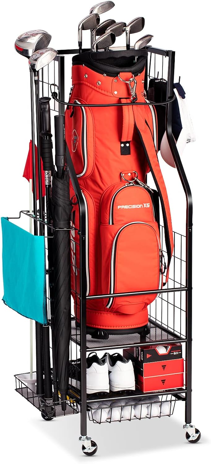 Portable Golf Bag Storage Rack - Organize With Ease!