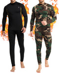 Mens Thermal Underwear Long Johns 2 Pack - Fleece Lined Base Layer