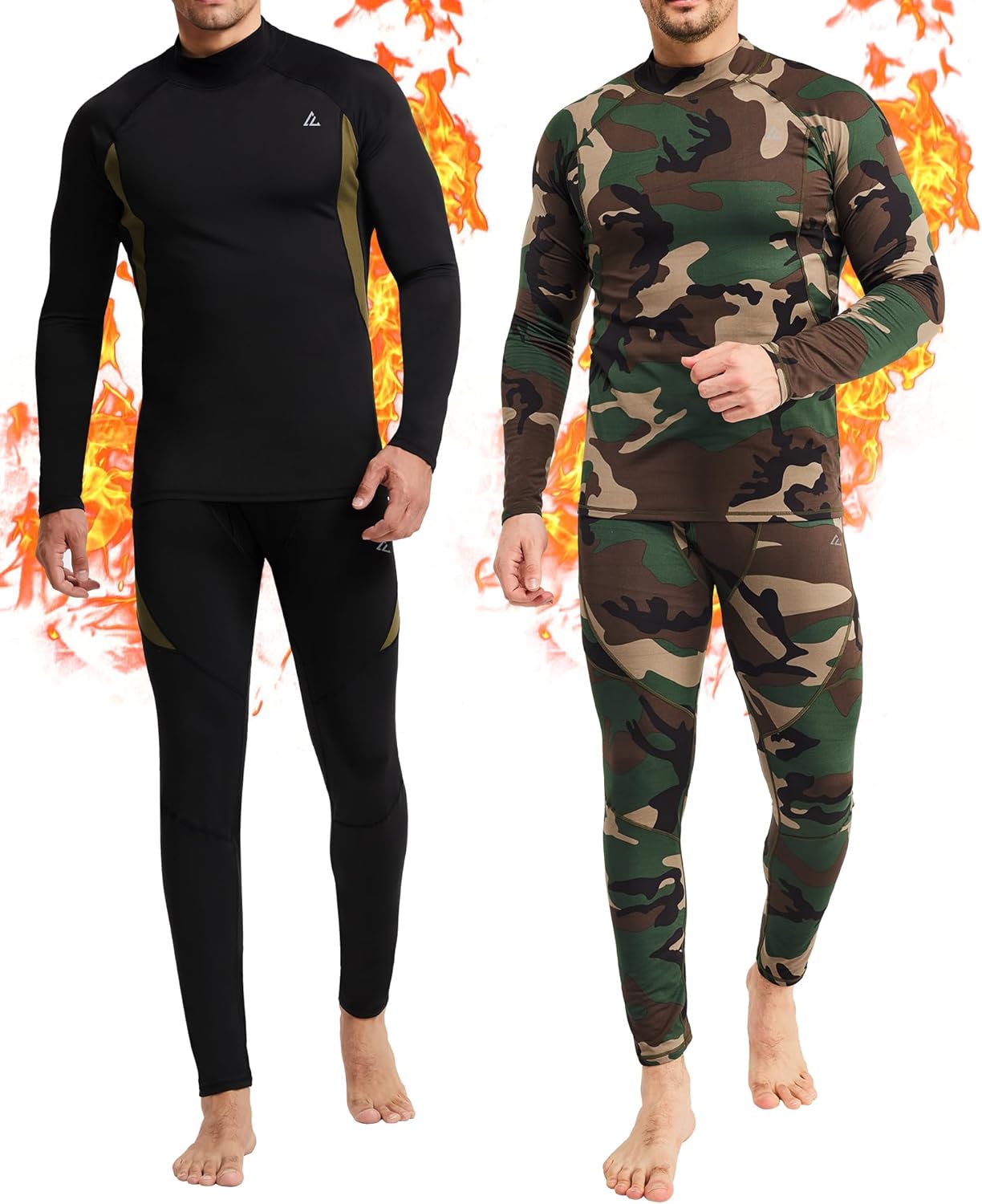 Mens Thermal Underwear Fleece Lined Long Johns for Winter