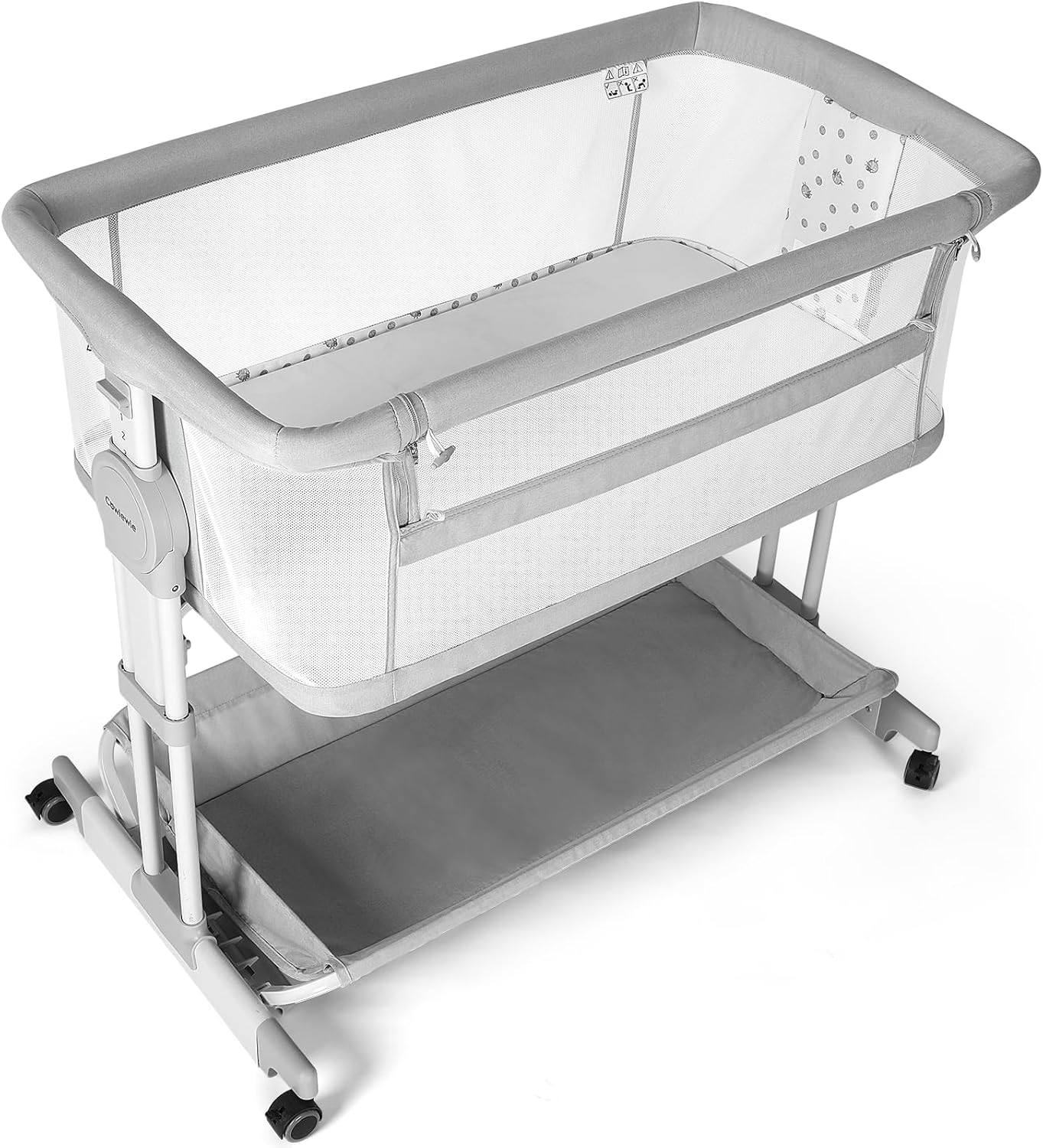 Cowiewie Bassinet Bedside Sleeper with Rocking Feature & Storage