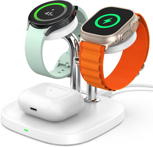 SwanScout Dual Watch Charger: Separate Charging for Galaxy Watch & Apple Watch