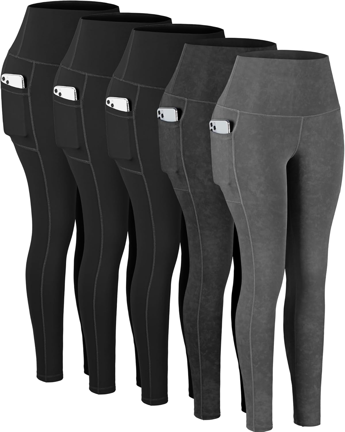 High Waisted Tummy Control Leggings with Pockets for Women