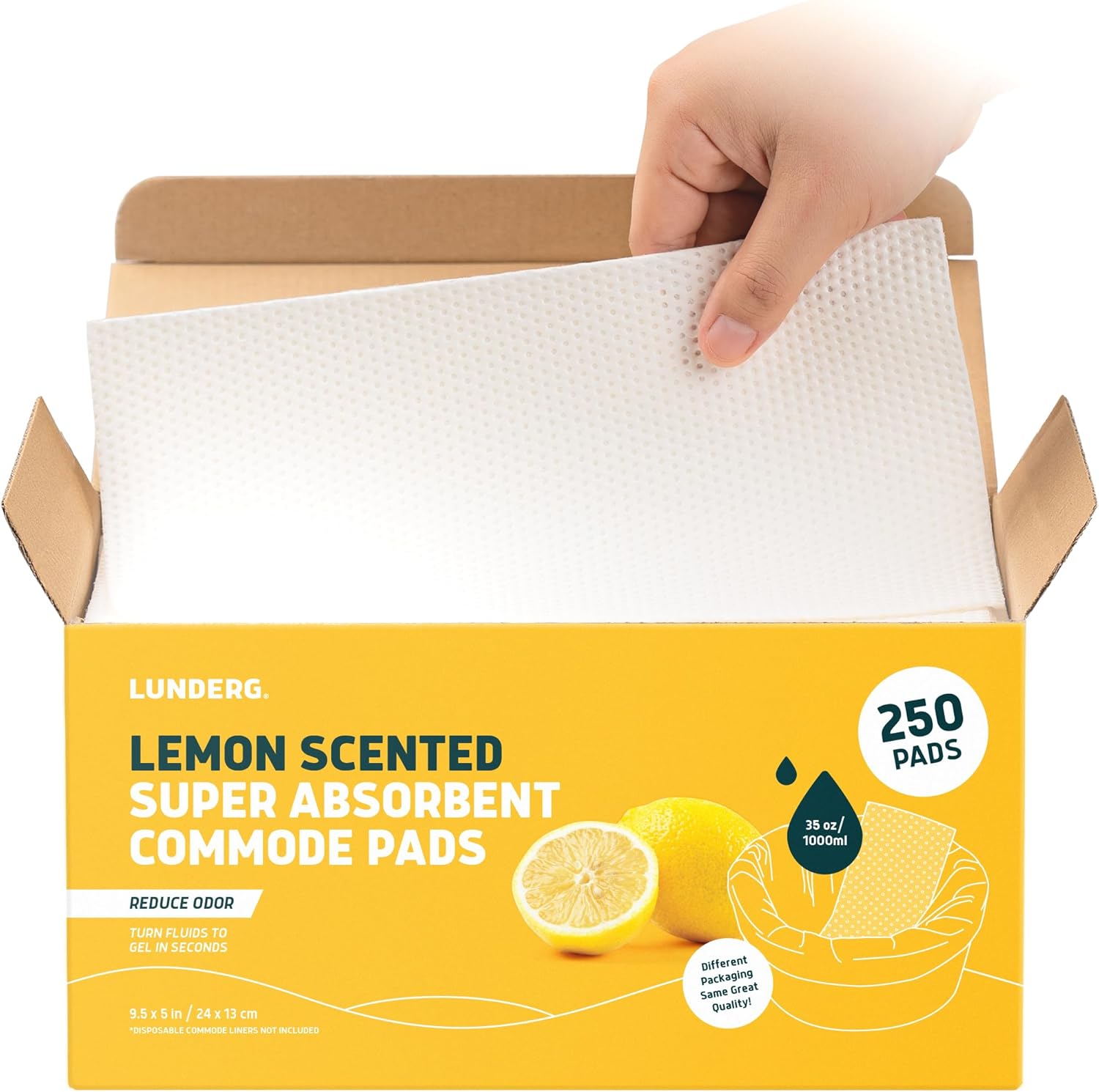 Lunderg Lemon Scented Super Absorbent Commode Pads for Care