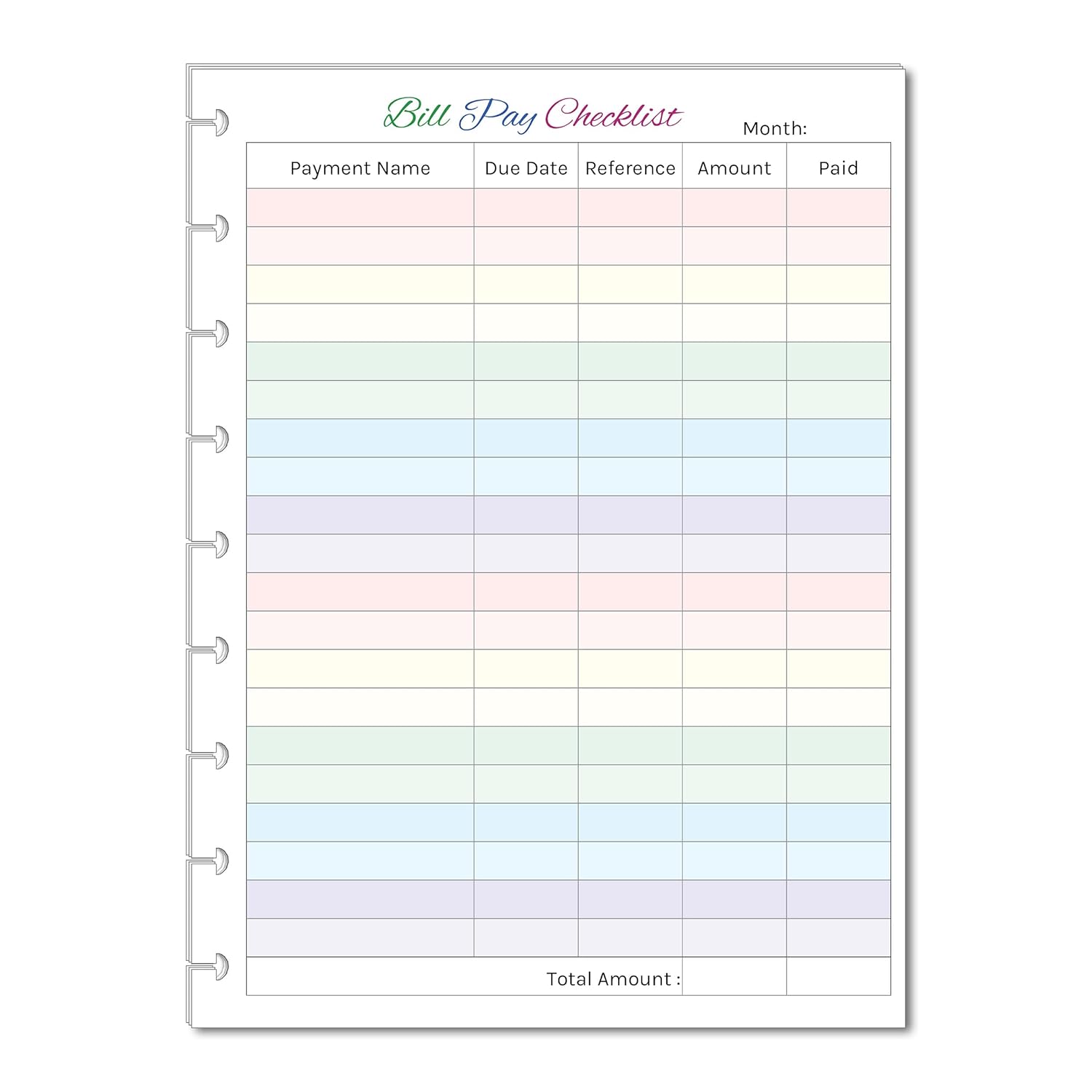 Colorful Monthly Budget Forms for 9-Disc Planners by FeroniArt
