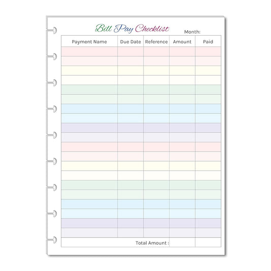 Colorful Monthly Budget Forms for 9-Disc Planners by FeroniArt