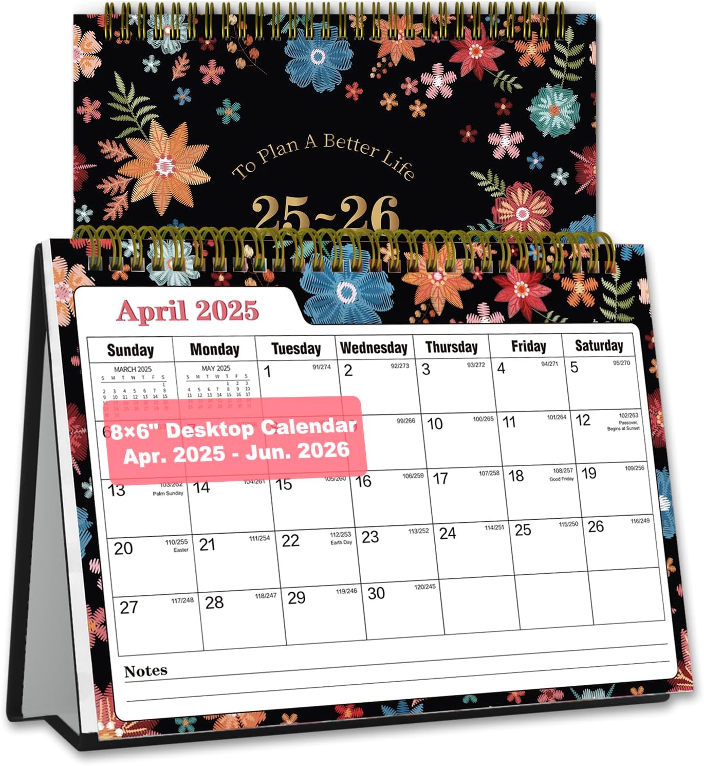 2025-2026 Standing Desk Calendar: Monthly To Do List Planner