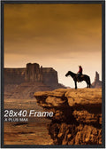 28x40 Picture Frame Black Engineered Wood Frame - Lightweight Wall