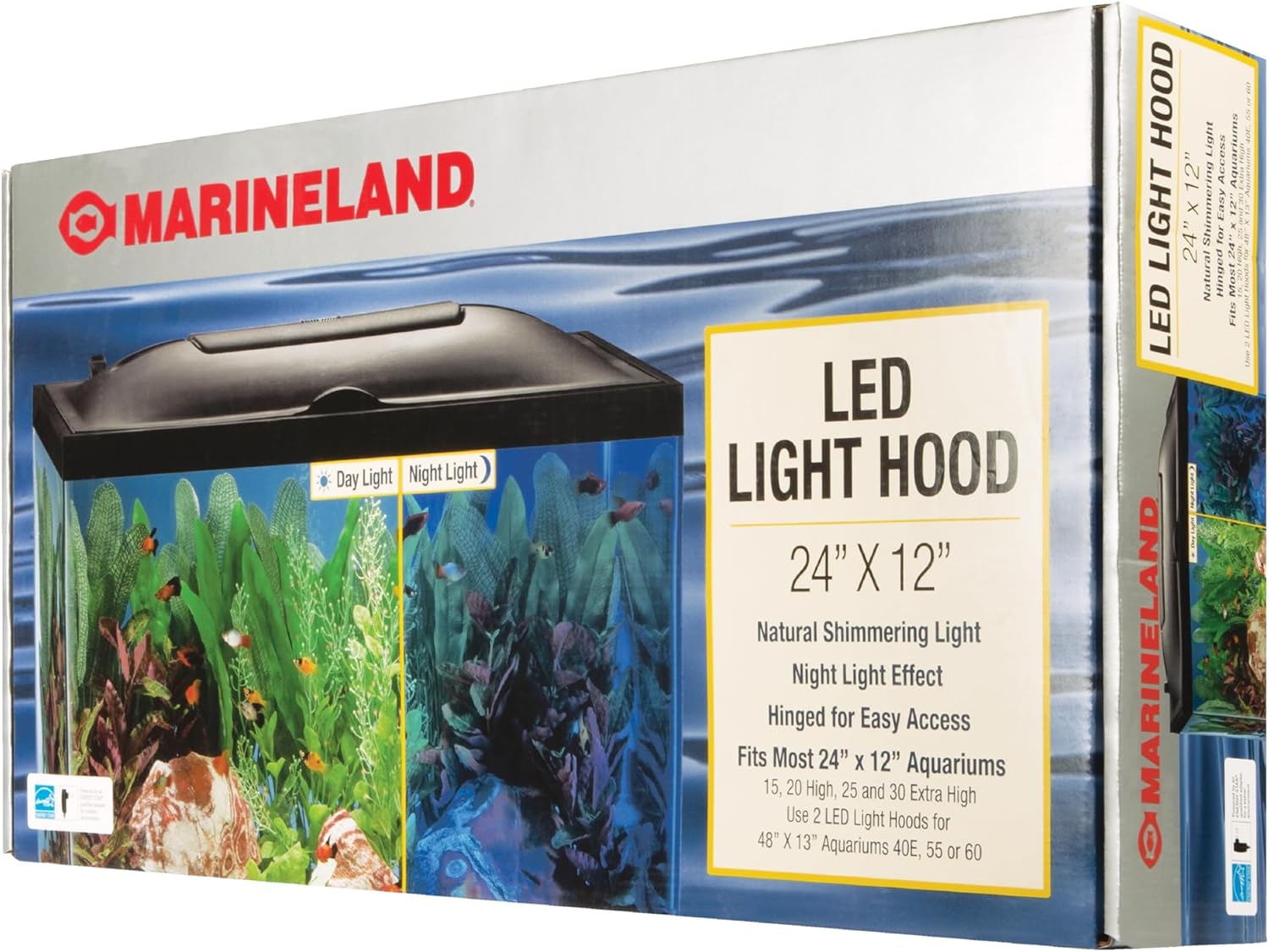 Marineland LED Light Hood for Aquariums - Day & Night Light