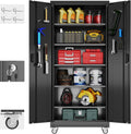 Upgraded Garage Storage Cabinet with Wheels - Heavy Duty Mobile