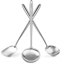 Yosukata 17in Wok Spatula and Ladle Skimmer Set - Durable 304 Steel