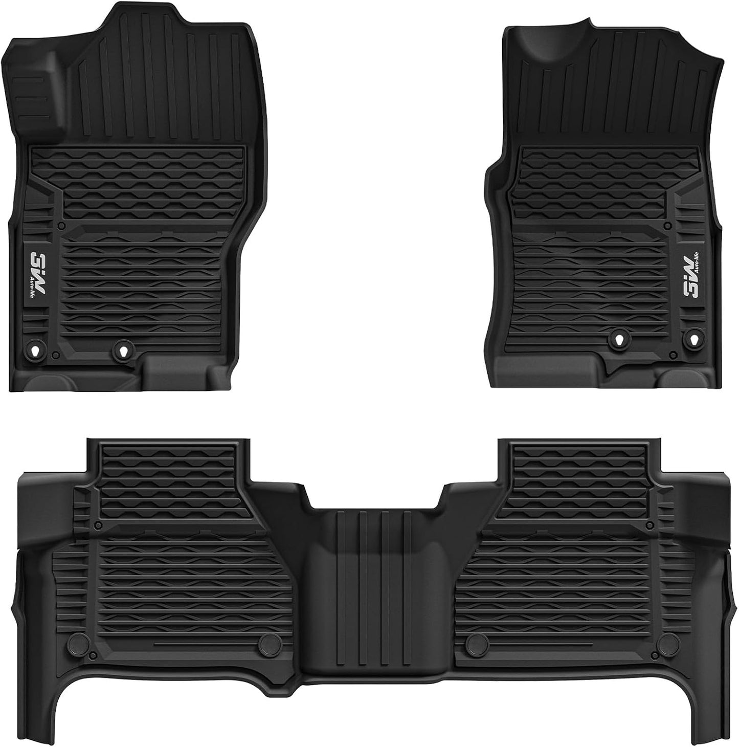 Custom Fit 3W Floor Mats for Nissan Frontier 2022-2025 Crew Cab