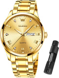 OLEVS Mens Gold Watches Waterproof Stainless Steel Luxury