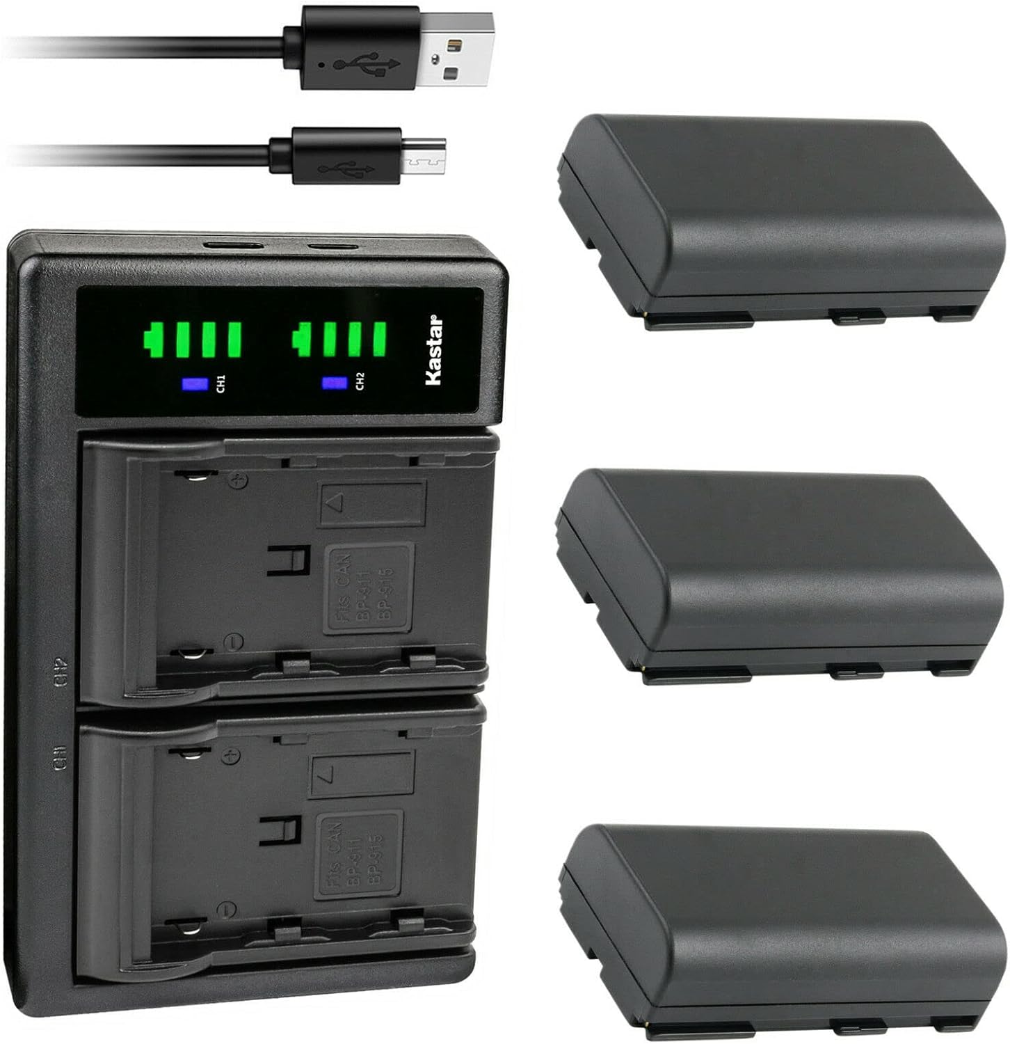 Kastar 3-Pack Battery and LTD2 USB Charger for Phase One Cameras