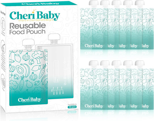 Leakproof Reusable Baby Food Pouches - 10-Pack