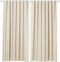 Beige Room Darkening Blackout Curtains 52 in x 63 in - Back Tab Loops