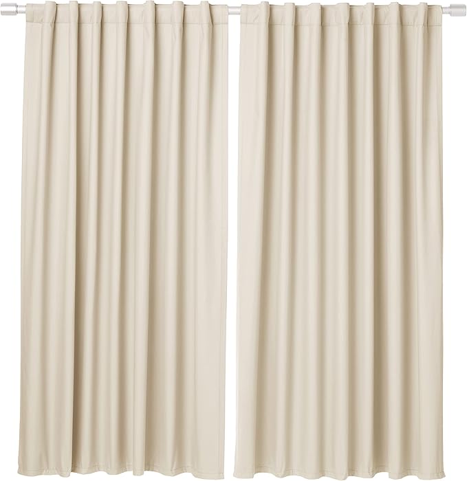 Room Darkening Blackout Window Curtains - 52in x 63in Beige