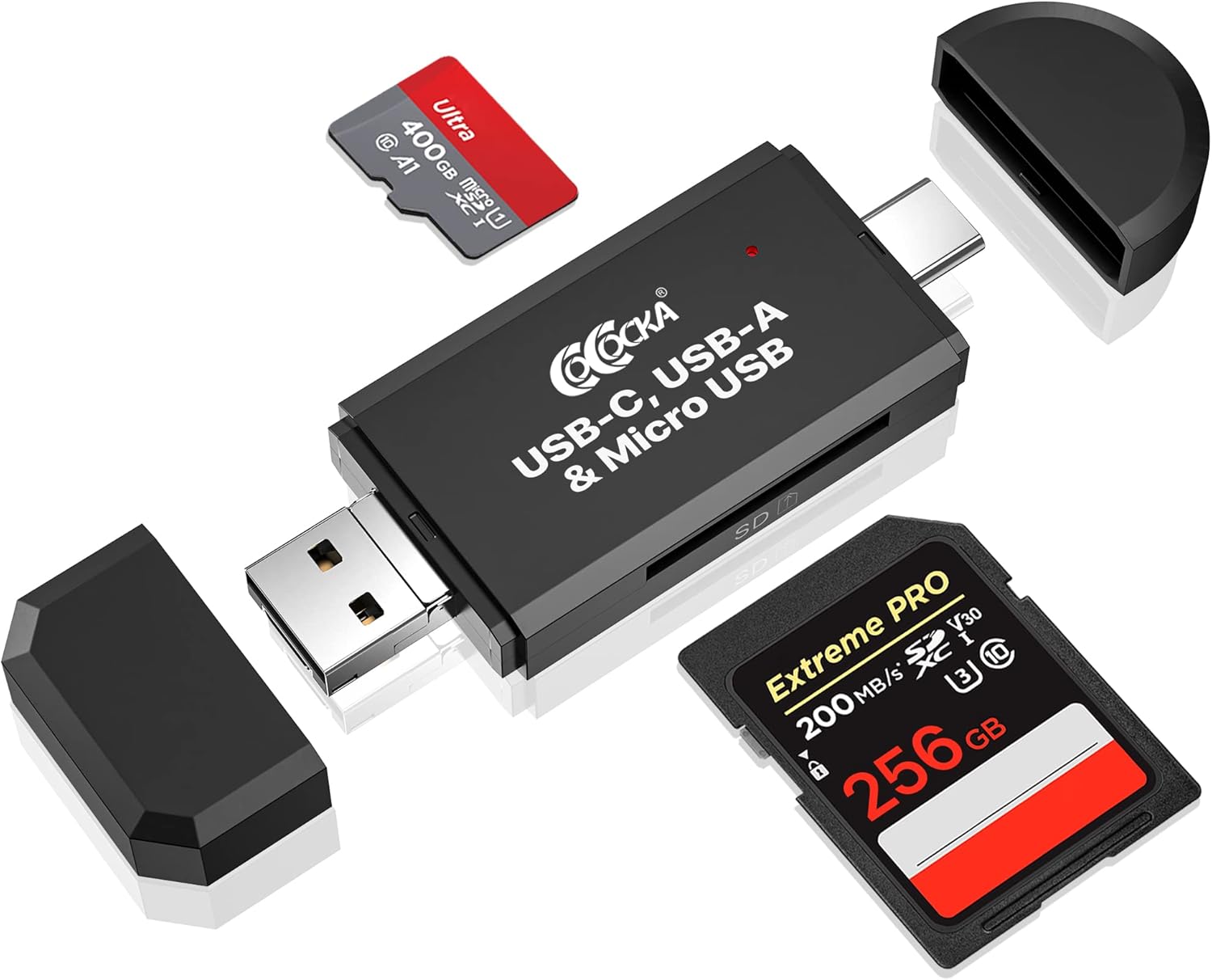 COCOCKA 3-in-1 C Memory Card Reader - Universal Compatibility