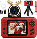 Kids Camera Girls Boys 48MP Dual Lens - Durable 1080P Toy Camera