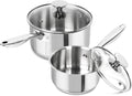 MICHELANGELO Stainless Steel Saucepan Set 1QT & 3QT - Durable Everyday