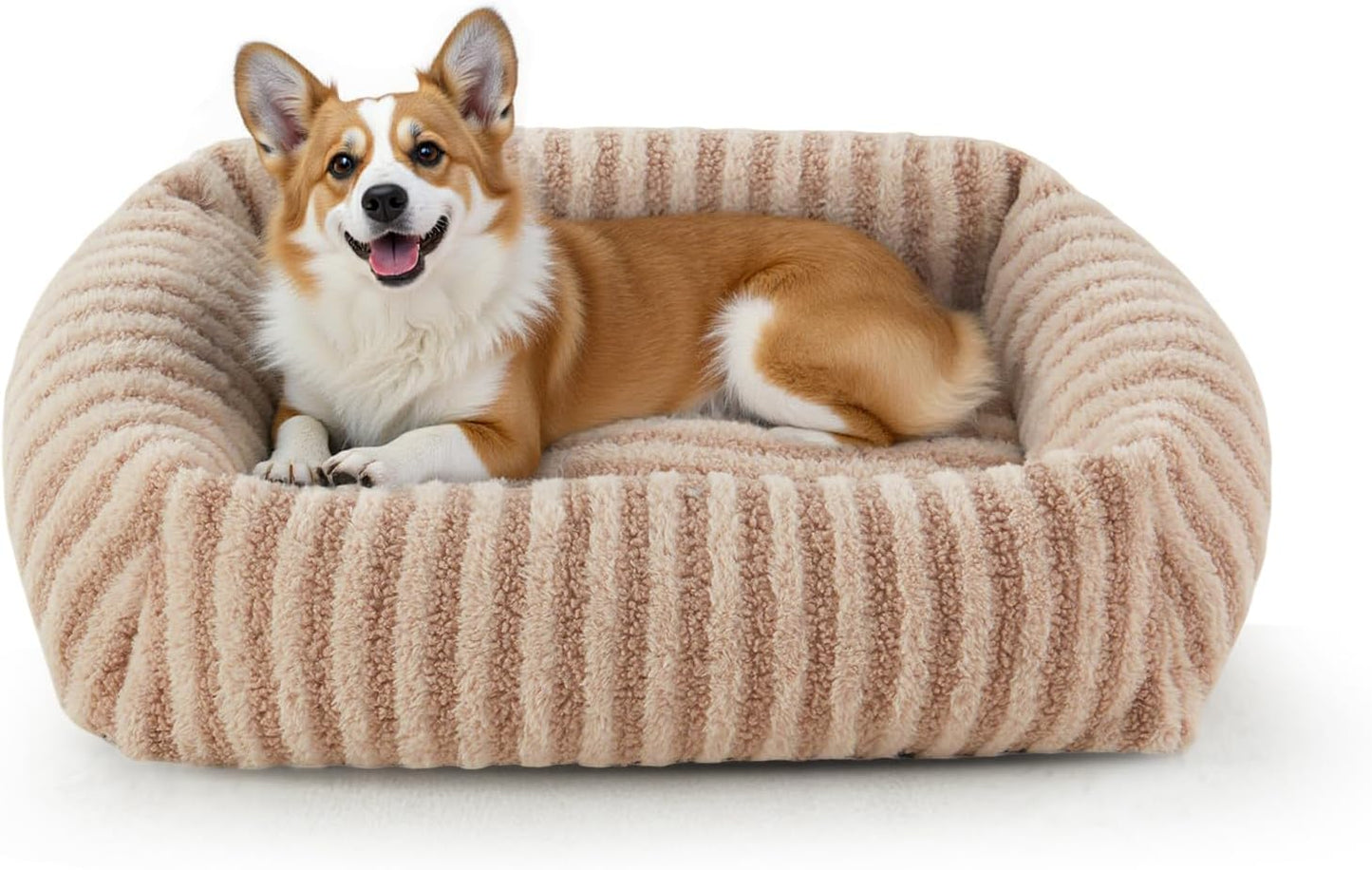 MIXJOY Medium Dog Bed - Cozy Washable Plush Pet Bed 30x24x8