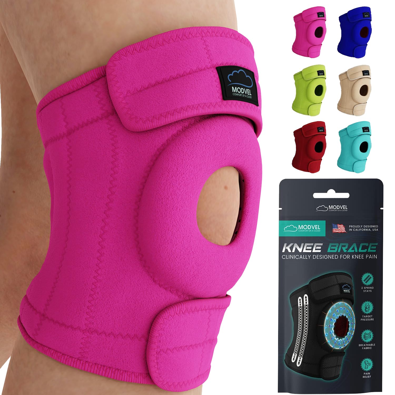 MODVEL Knee Brace with Side Stabilizers for Pain Relief