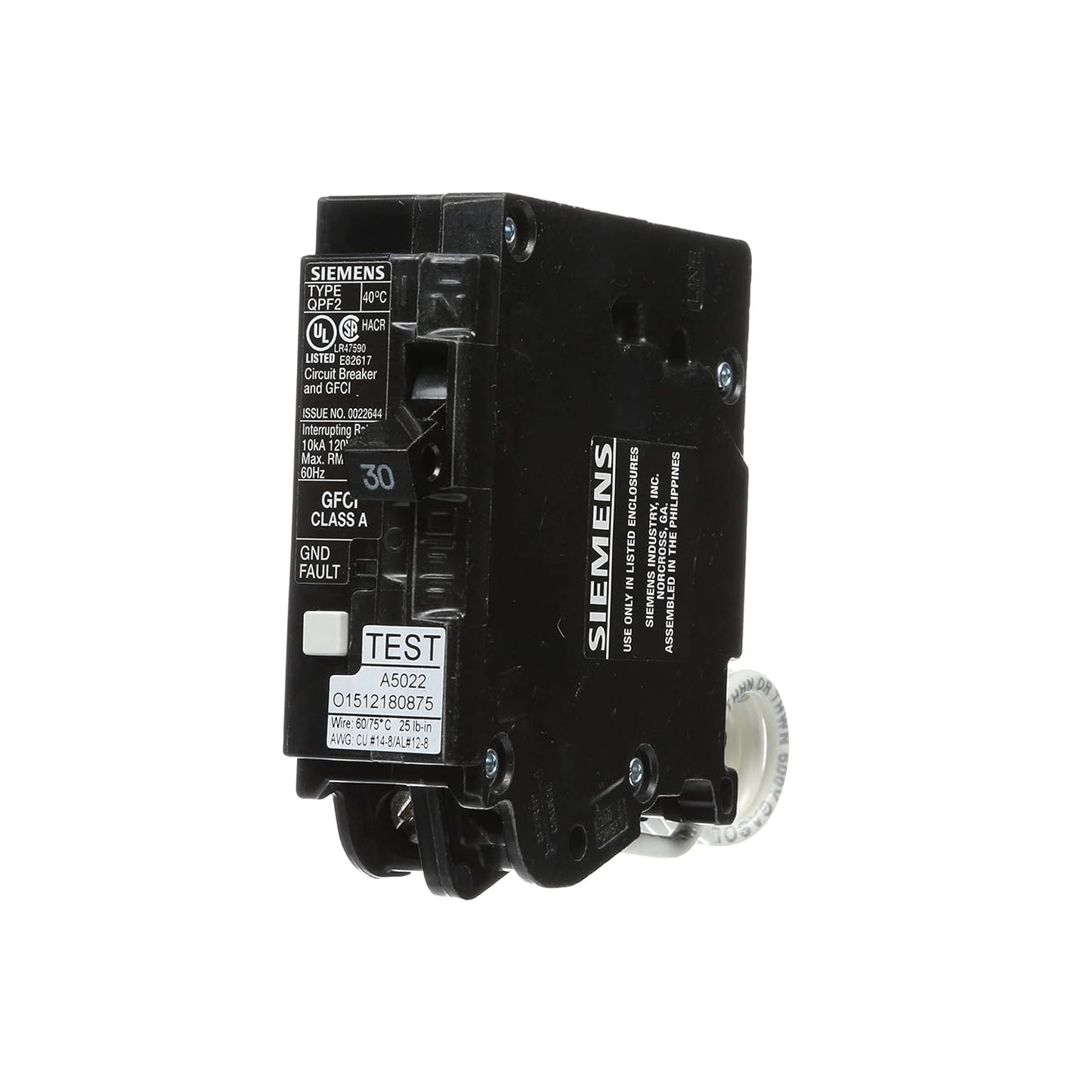 Siemens QF130A Ground Fault Circuit Interrupter for Safety