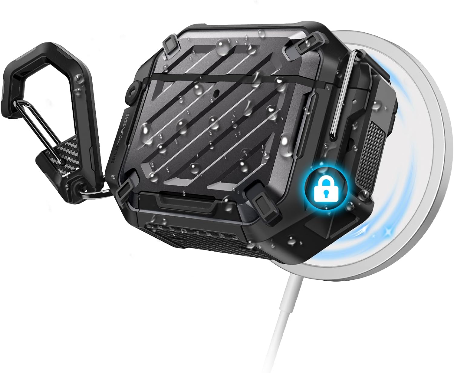 SUPCASE AirPods 4 Case with Lock & Carabiner for Protection