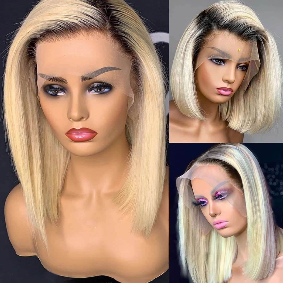 Dark Roots Blonde Bob Wig Human Hair for Stunning Looks