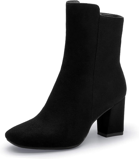 IDIFU Women's Ada Fashion Square Toe Ankle Boots for Style
