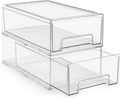 Sorbus Medium Clear Stackable Storage Drawers 2-Pack - Clear