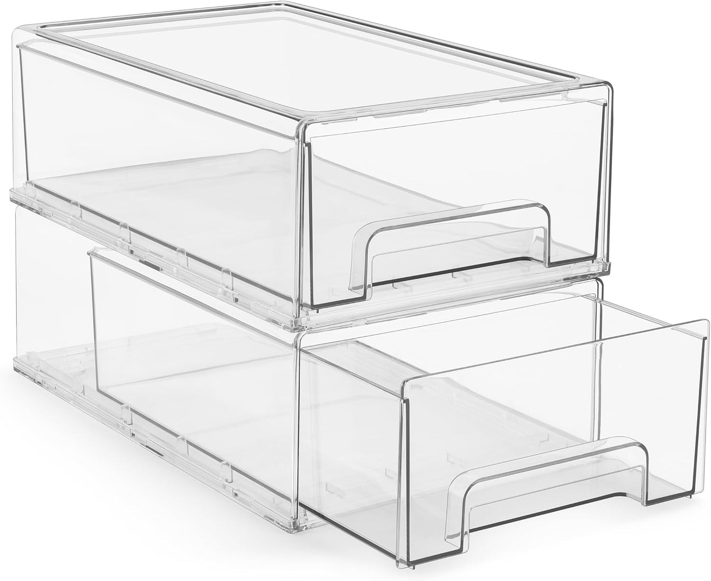 Sorbus Medium Clear Stackable Storage Drawers for Home Organization