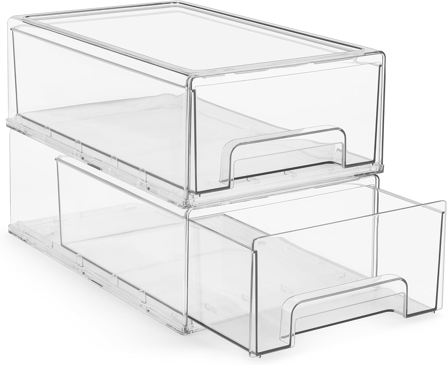 Sorbus Medium Clear Stackable Storage Drawers for Home Organization
