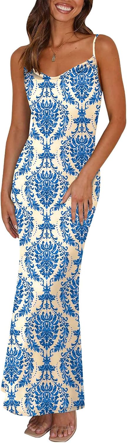 PRETTYGARDEN Women's Floral Spaghetti Strap Maxi Dress 2025