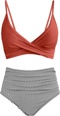 Women's High Waisted Bikini Set - Flattering Push Up Two Piece