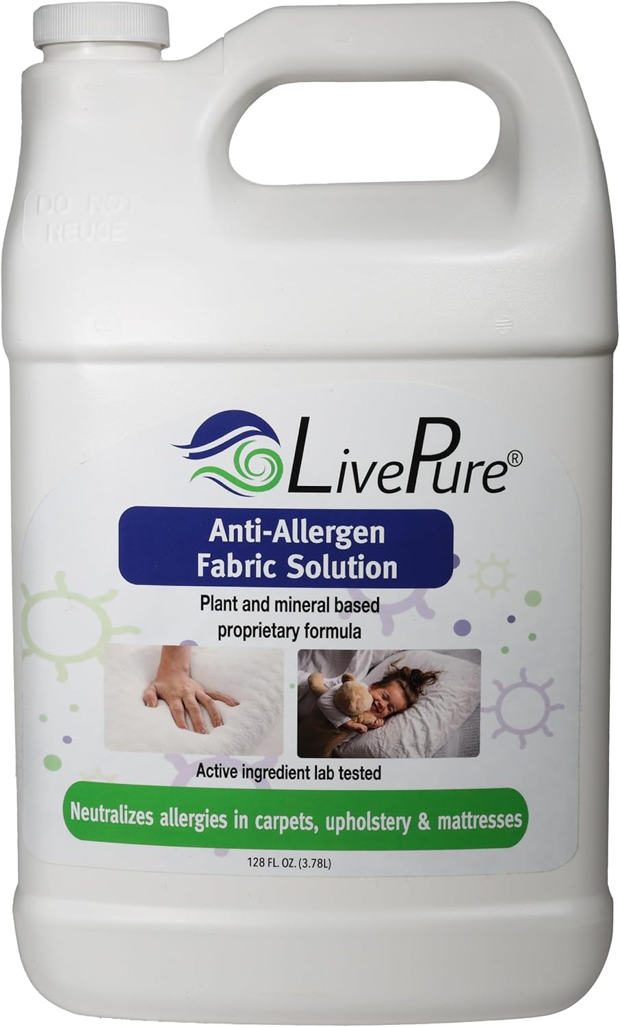 LivePure Anti-Allergen Fabric Spray for Home Surfaces 128 OZ