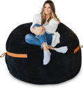 Big Joe Fuf Large Bean Bag Chair 4 ft - Black Licorice Comfort