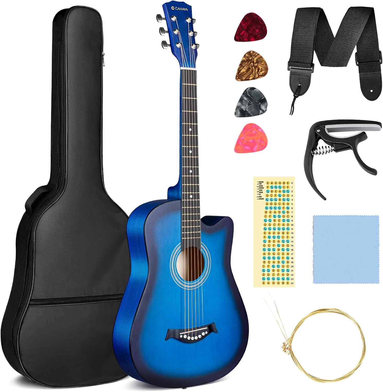 CAHAYA Acoustic Guitar Starter Kit for Beginners and Adults