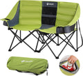 Double Camping Chair Loveseat w/ Cooler Bag - Extra Wide Comfort