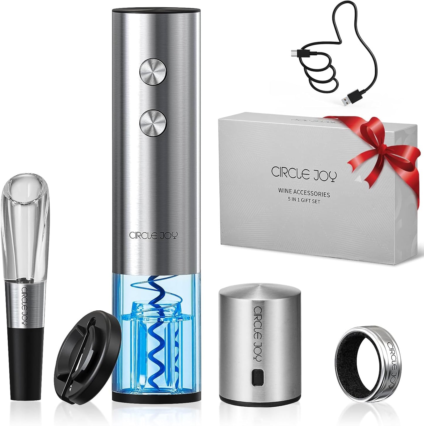 CIRCLE JOY Electric Wine Opener Set for Effortless Wine Enjoyment