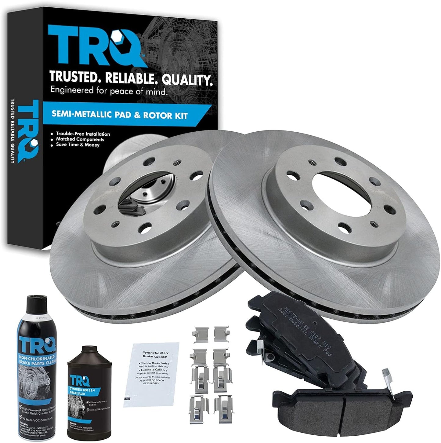 TRQ Front Brake Pad & Rotor Kit for Honda Civic & CRX Models