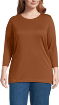 Lands' End Women's 3/4 Sleeve Supima Cotton Tunic - Soft Coverage
