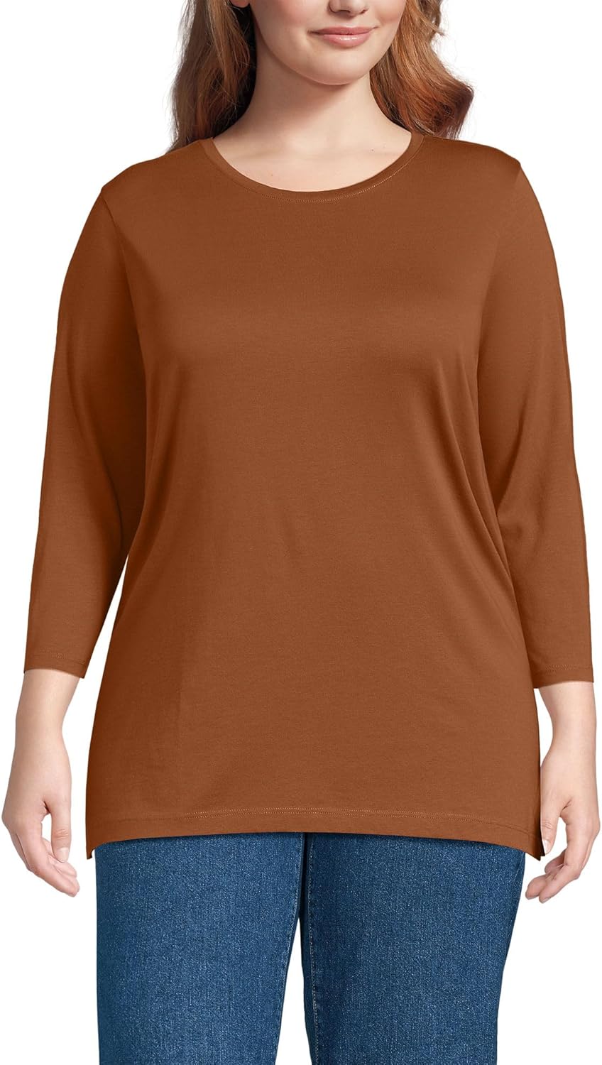 Lands' End Women's Supima Cotton Crewneck Tunic for Comfort