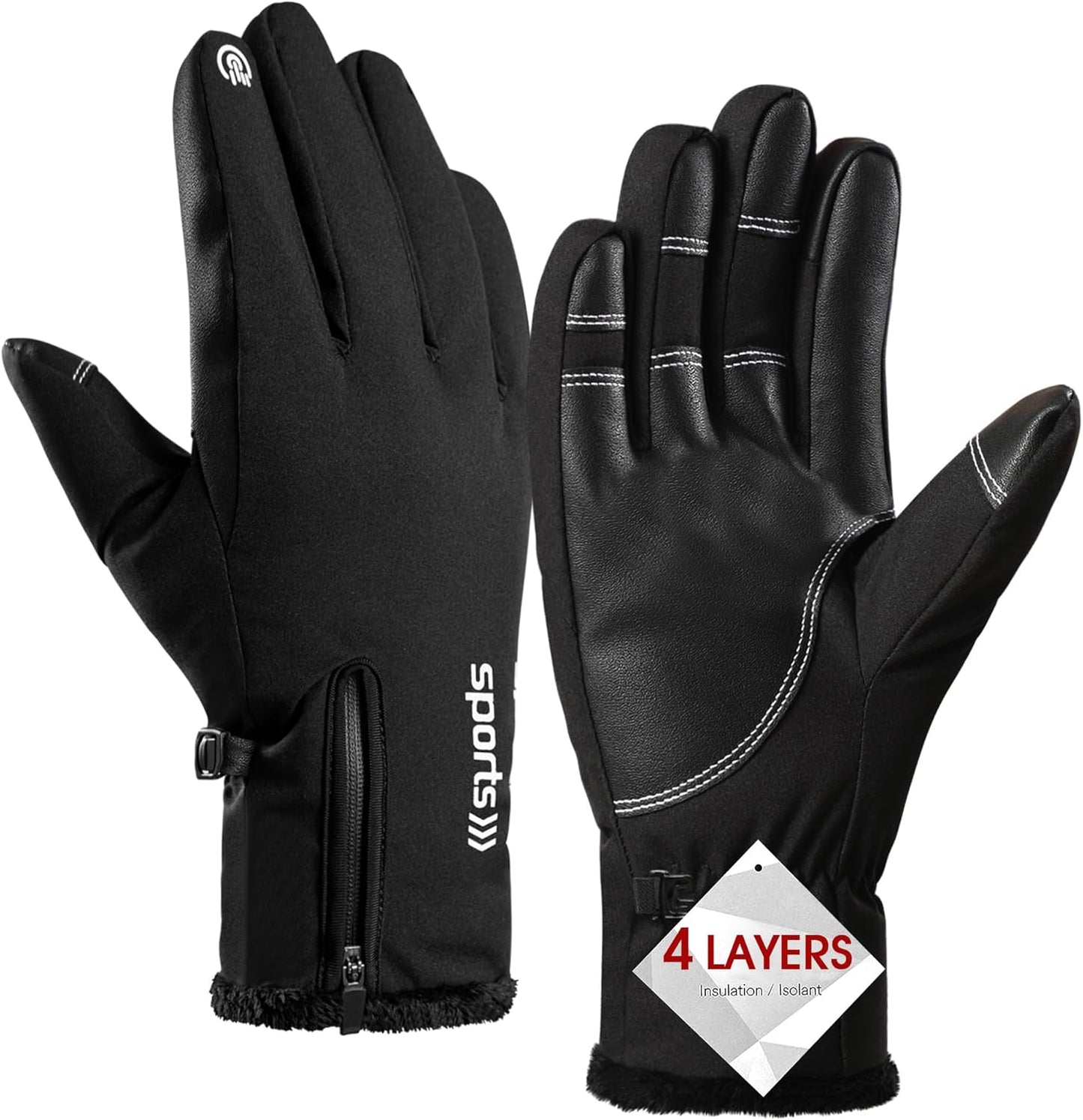 Pleneal Touchscreen Ski Gloves: Warm, Waterproof & Anti-Slip