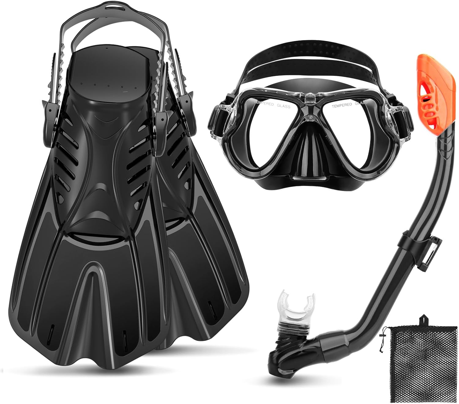 Kids Snorkeling Gear Set with Fins, Mask, and Snorkel for Ages 3-14