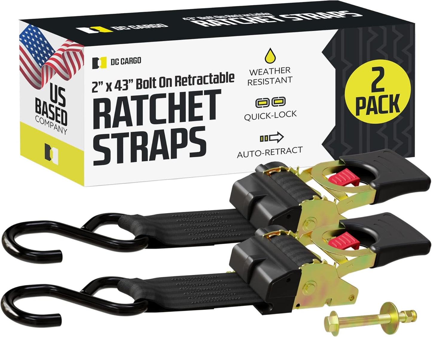 Retractable Ratchet Straps for Heavy Duty Cargo Securing