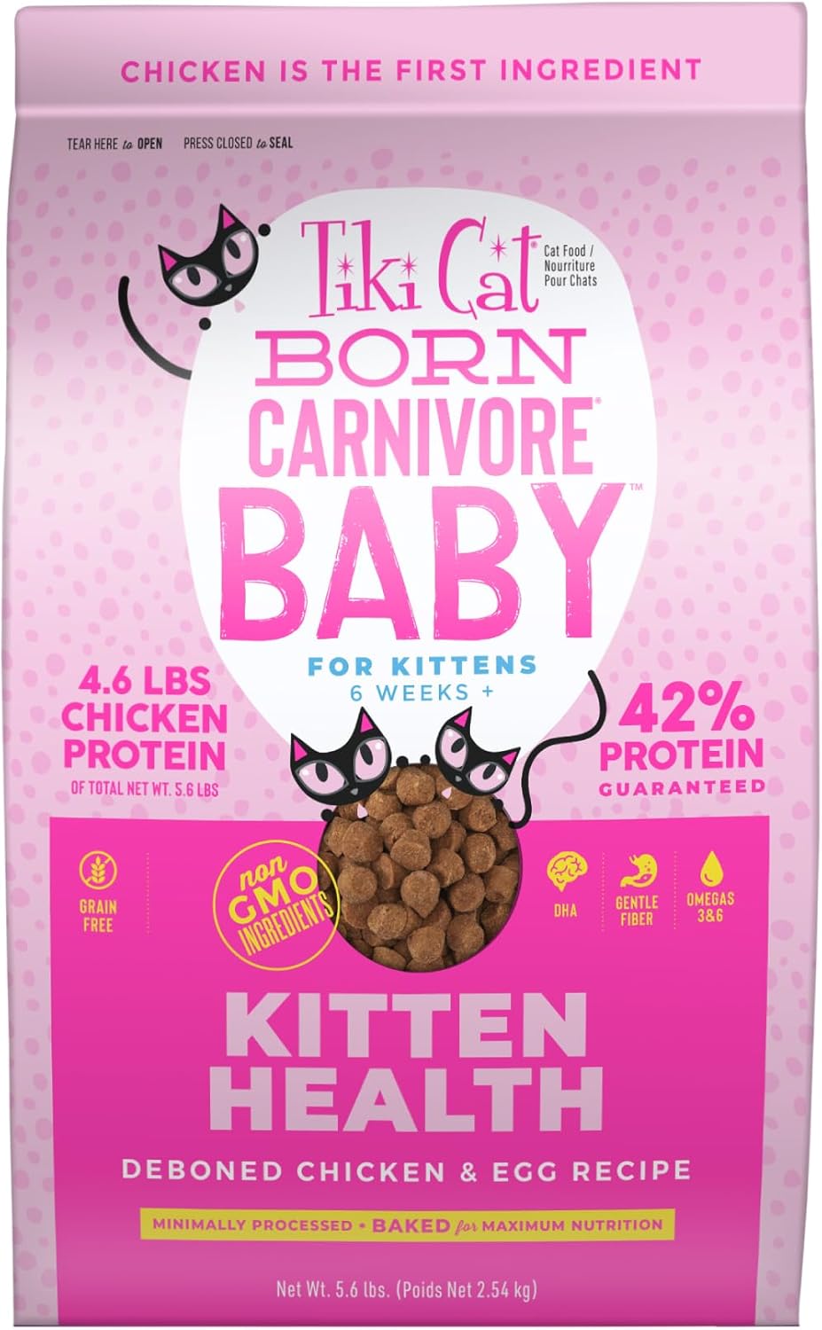 Tiki Cat Born Carnivore Baby High-Protein Dry Cat Food for Kittens