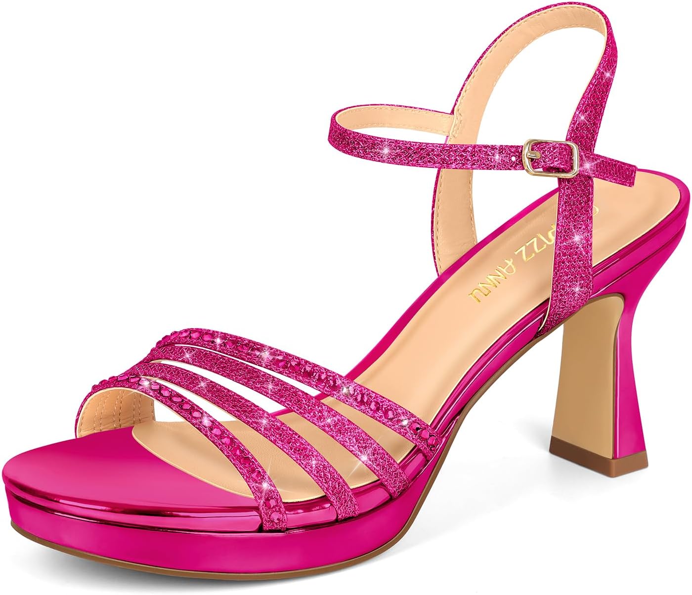 Chic Platform Heels for Women with Sparkly Rhinestones