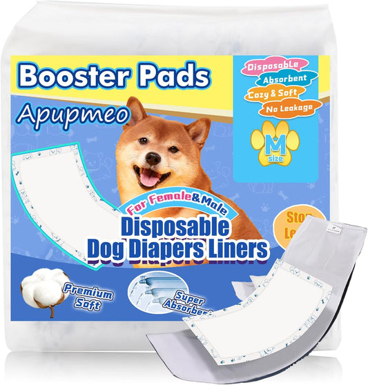 Odor-Free Dog Diaper Liners - 20 Absorbent Pads for Fresh Pet Belly Bands