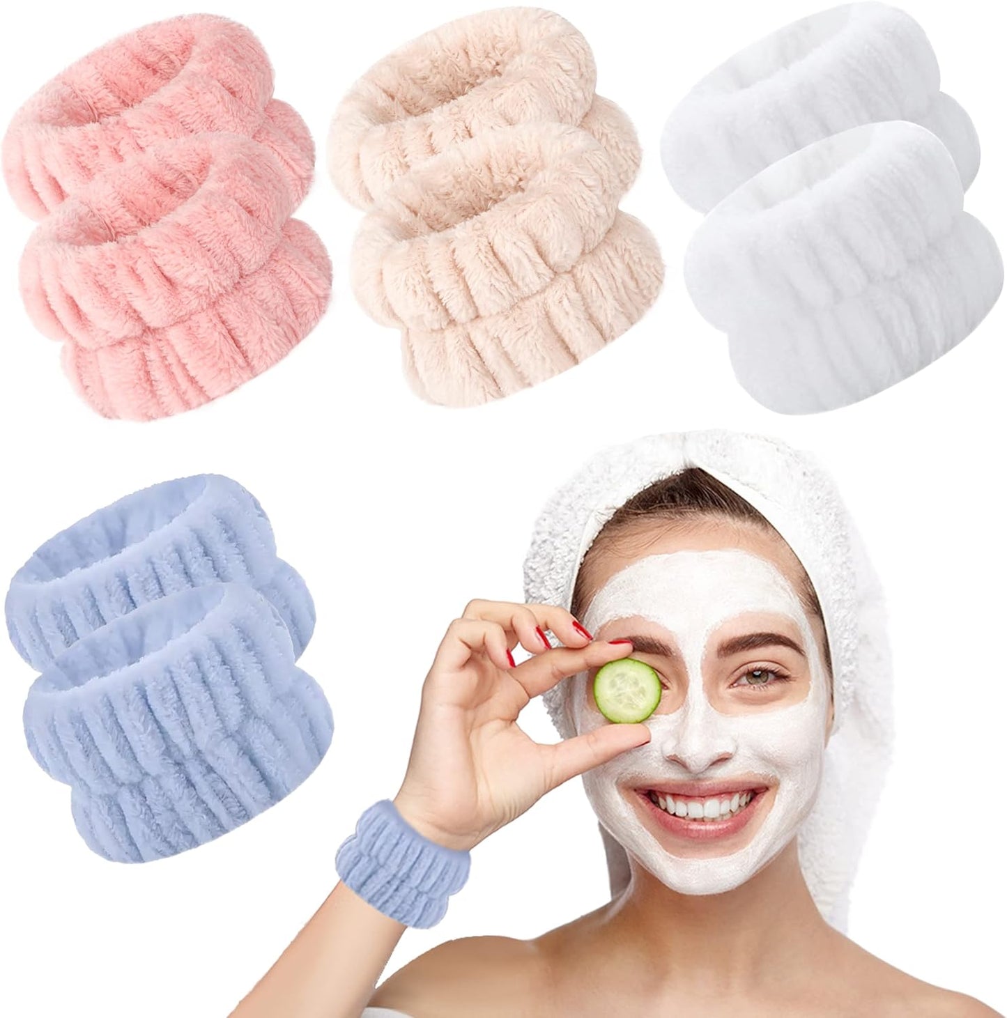 Xgunion 8Pcs Microfiber Spa Wristbands - Say Goodbye to Water Spills!